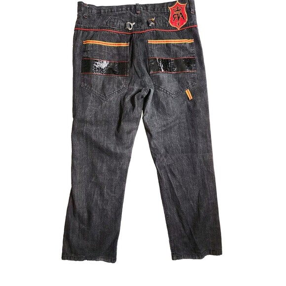 Red Ape Mens Jeans Size 38x31 Diamond Patchwork Pockets Cotton Blend (40x31) - Picture 2 of 16